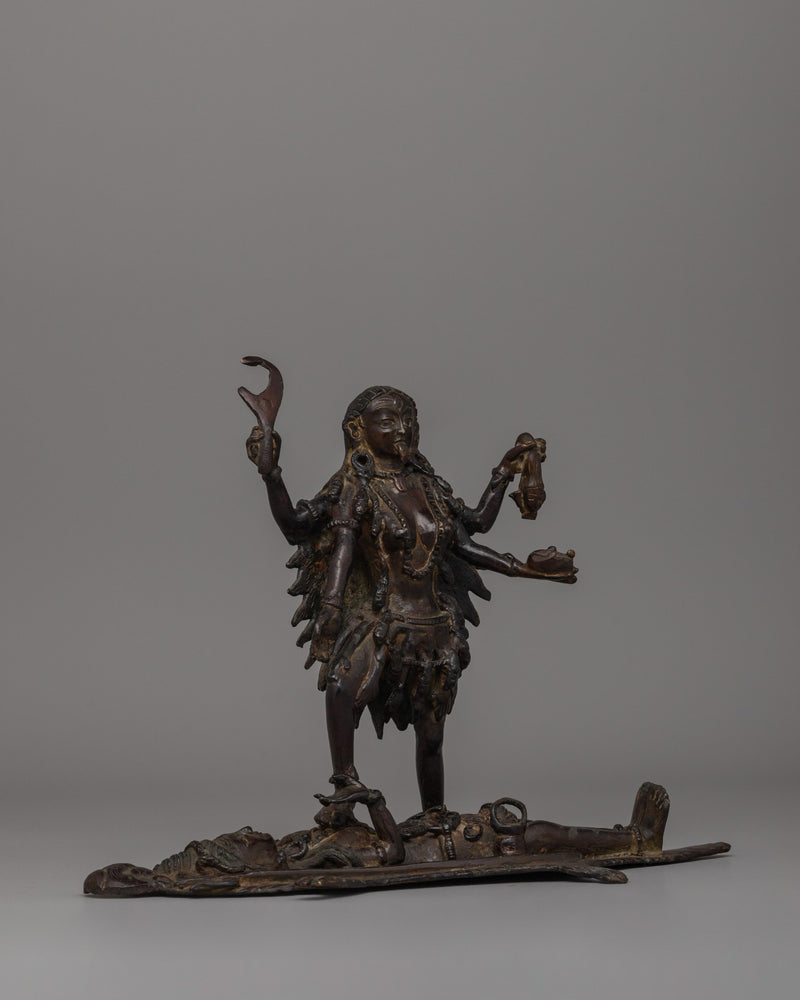 Standing Mahakali Statue | Handcrafted Brass Hindu Goddess Idol