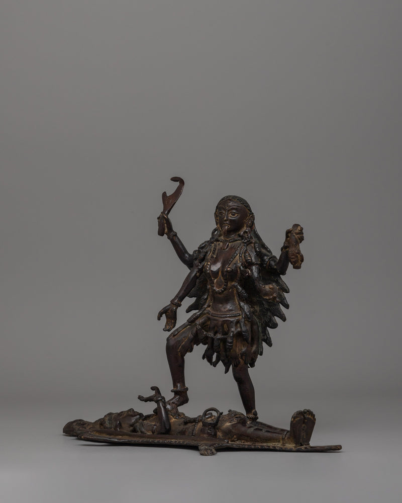 Standing Mahakali Statue | Handcrafted Brass Hindu Goddess Idol