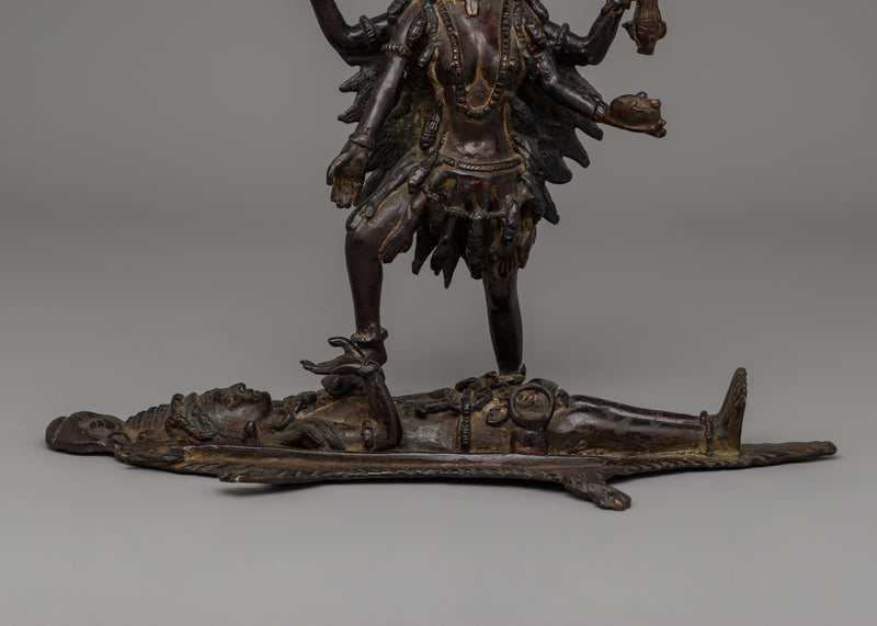 Standing Mahakali Statue | Handcrafted Brass Hindu Goddess Idol