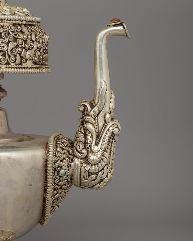 Silver Plated Bhumba Set | Tibetan Buddhist Ritual Offering Vase