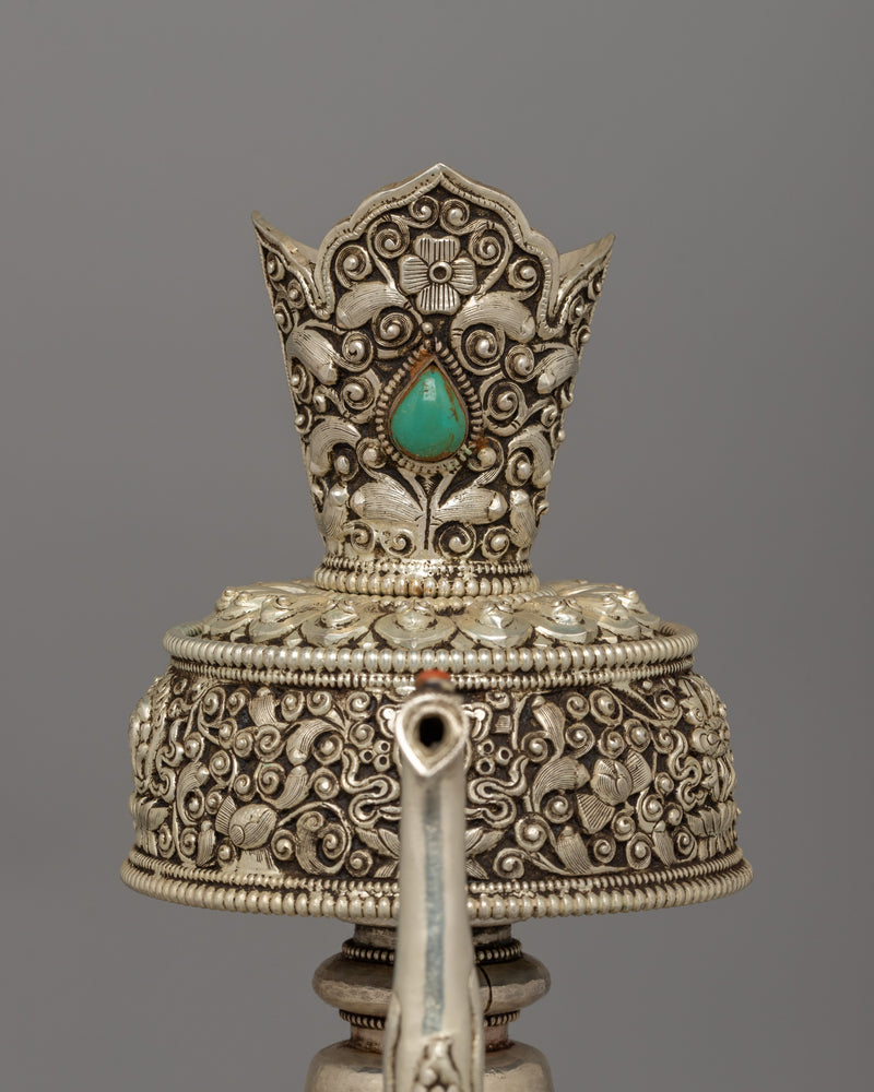 Silver Plated Bhumba Set | Tibetan Buddhist Ritual Offering Vase