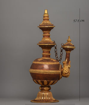 Religious Tibetan Kundika | Tibetan Buddhist Offering Vessel