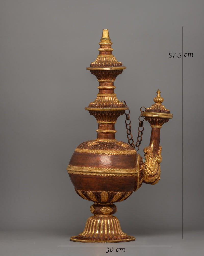 Religious Tibetan Kundika | Tibetan Buddhist Offering Vessel