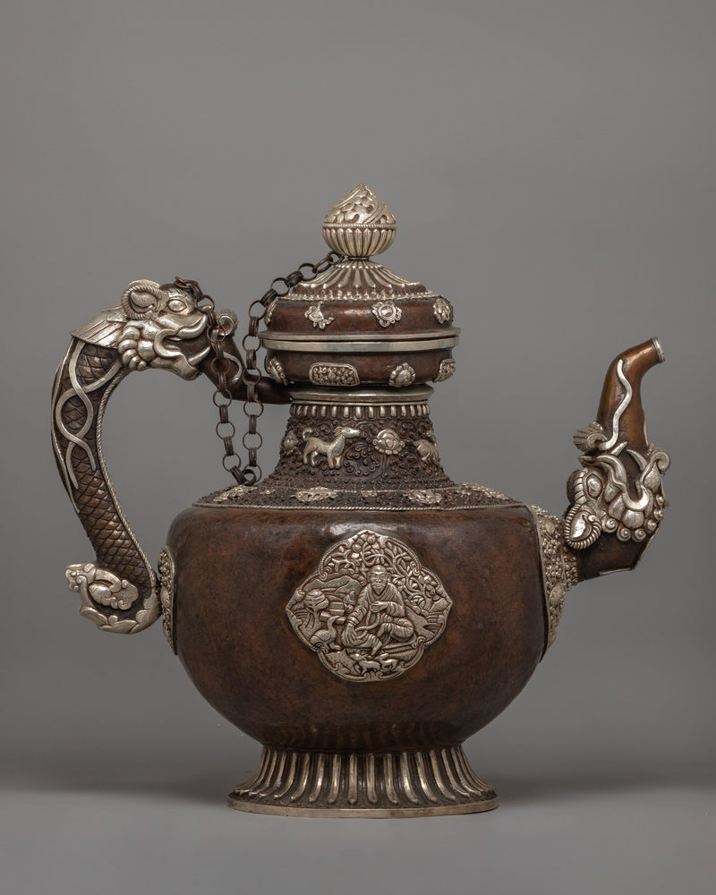 Handcrafted Traditional Tibetan Tea Pot | Buddhist Rituals and Decor