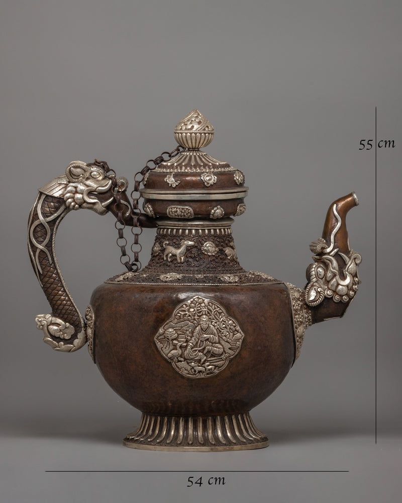 Handcrafted Traditional Tibetan Tea Pot | Buddhist Rituals and Decor