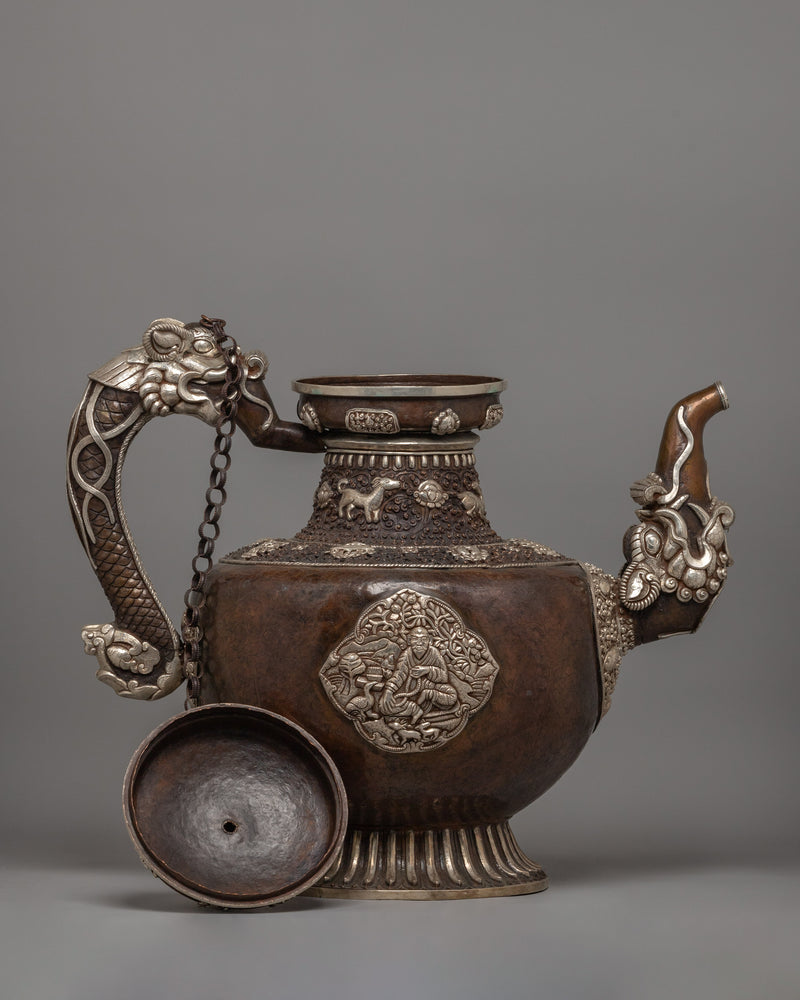 Handcrafted Traditional Tibetan Tea Pot | Buddhist Rituals and Decor