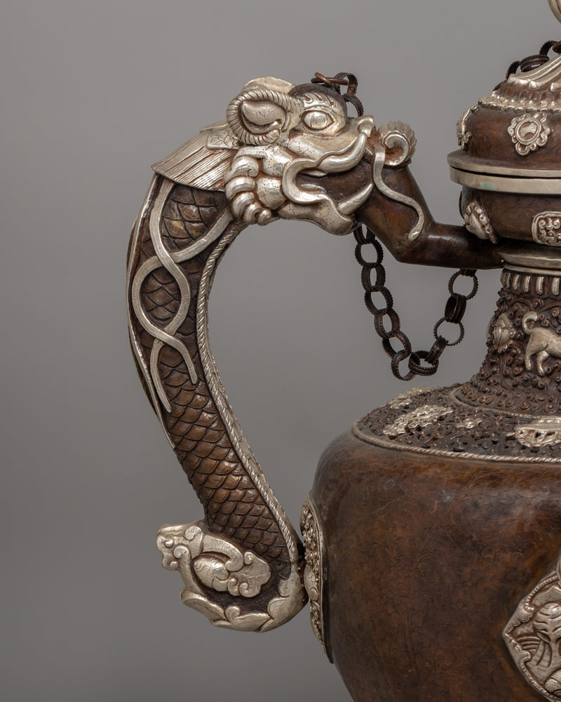 Handcrafted Traditional Tibetan Tea Pot | Buddhist Rituals and Decor