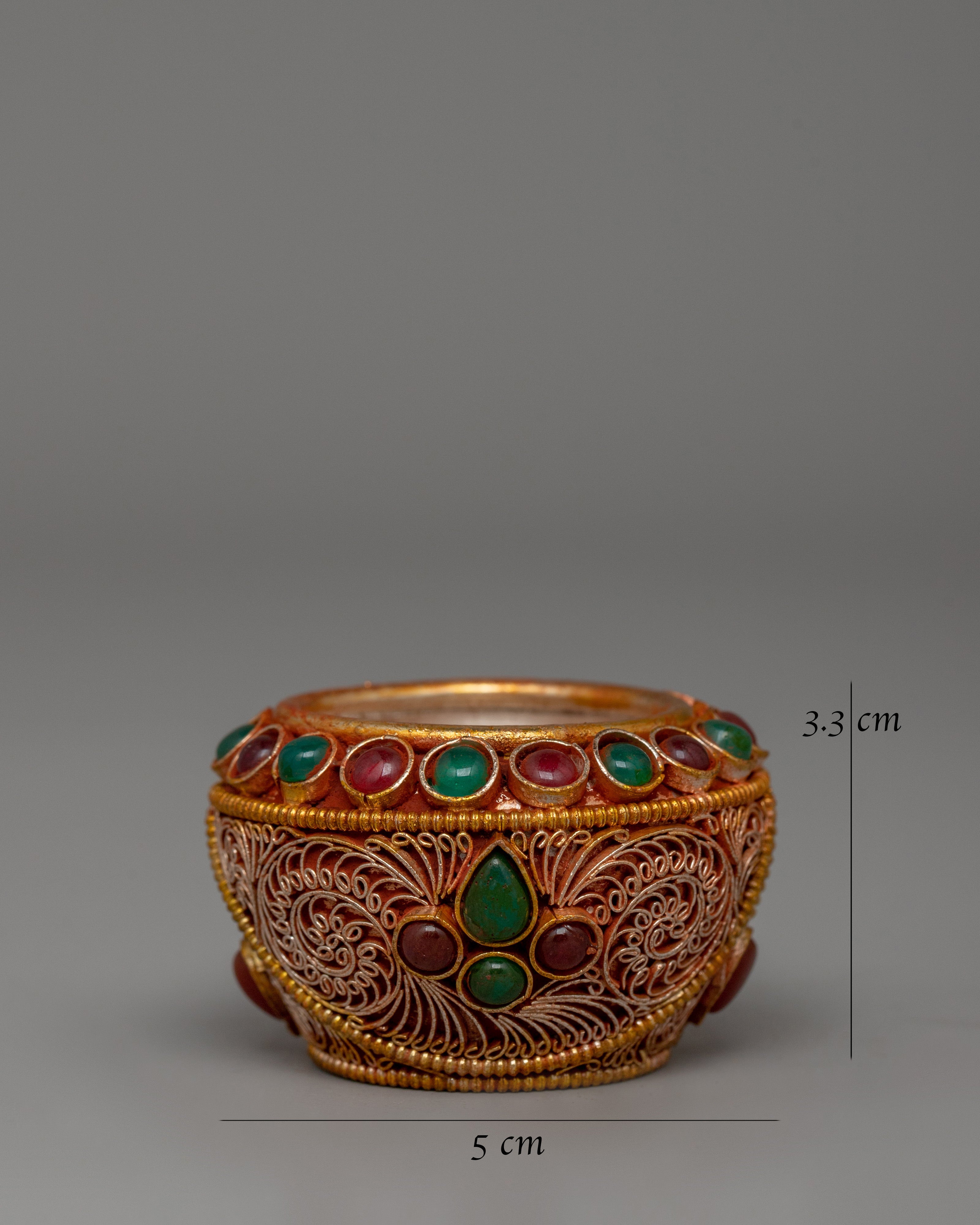 Golpa with Beautiful Stones | Sacred Alms Bowl for Ceremonies