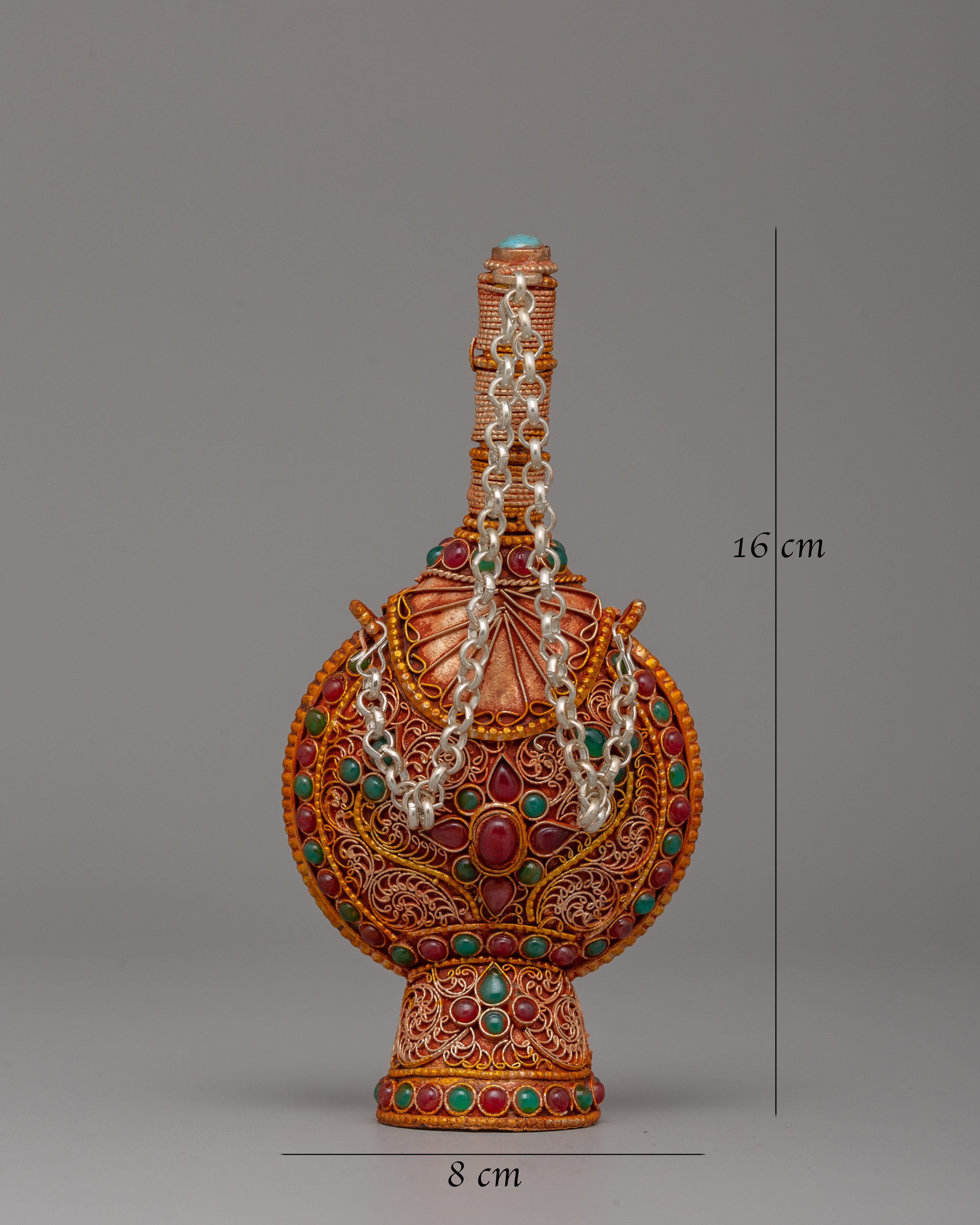 Tibetan Snuff Bottle | Copper Body with Gold-Plated Himalayan Artistry