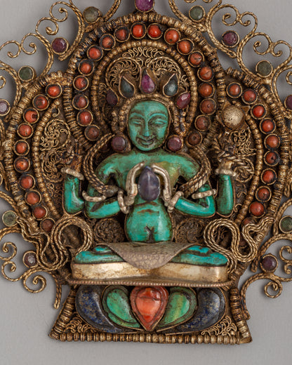 Four Armed Avalokiteshvara Locket | Symbol of Compassion and Protection