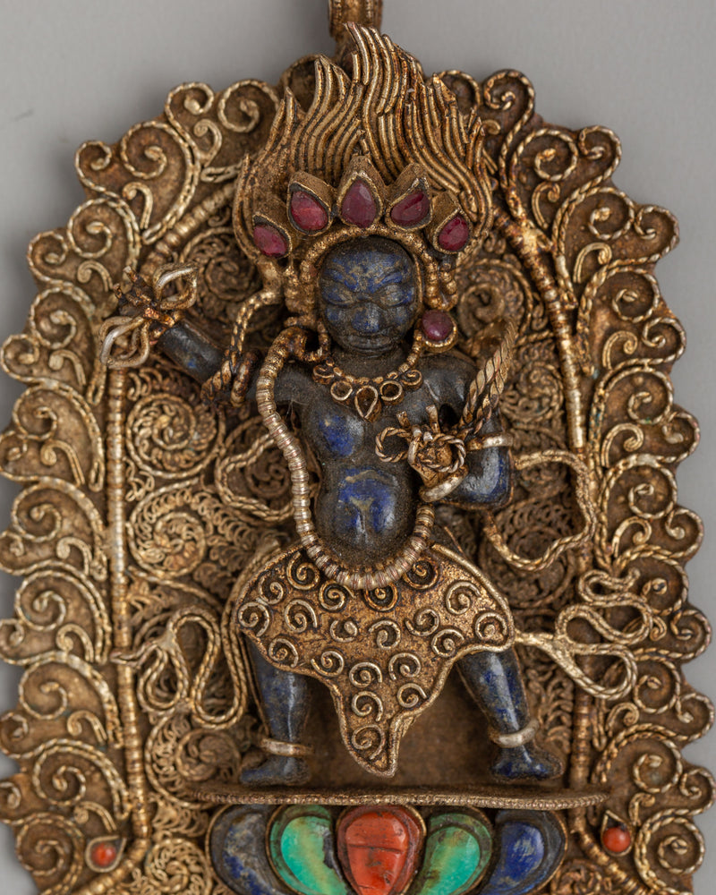 Handcrafted Vajrapani Locket | Symbol of Spiritual Strength and Protection