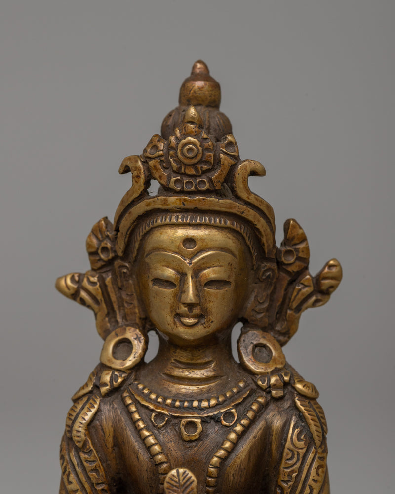 Handcrafted Deity of Long life Amitayus Statue | A Symbol of Enlightenment