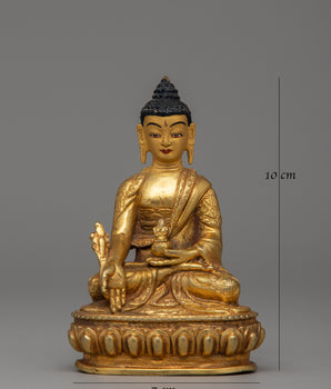 Medicine Buddha for Healing | Handcrafted Copper Body with Gold Plating