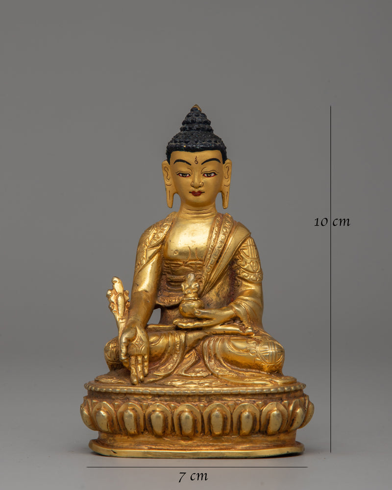 Medicine Buddha for Healing | Handcrafted Copper Body with Gold Plating