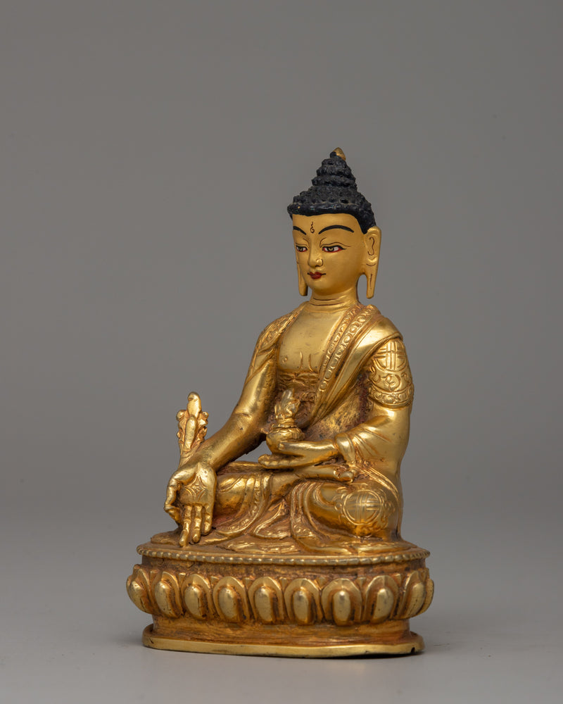 Medicine Buddha for Healing | Handcrafted Copper Body with Gold Plating