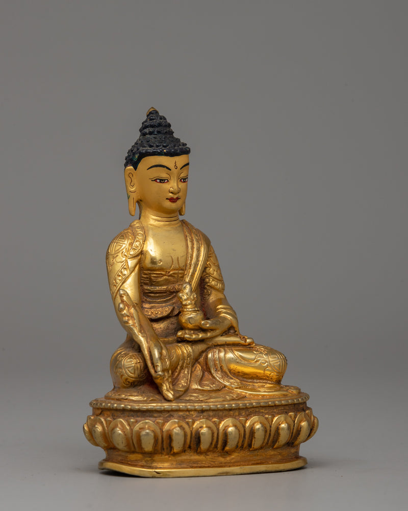 Medicine Buddha for Healing | Handcrafted Copper Body with Gold Plating