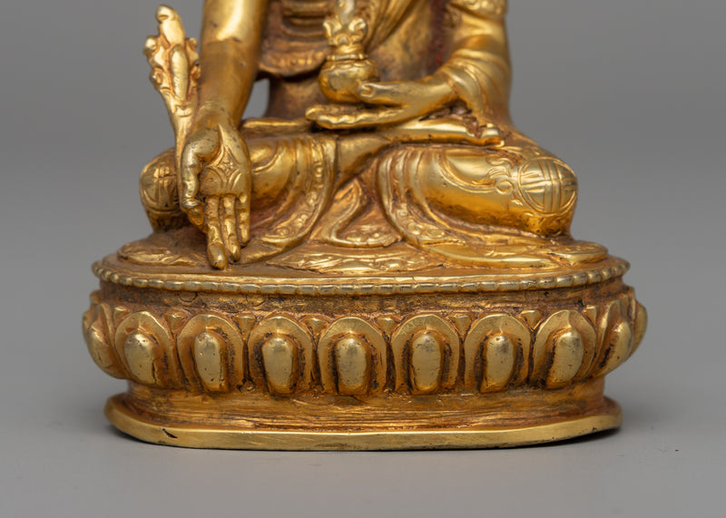 Medicine Buddha for Healing | Handcrafted Copper Body with Gold Plating