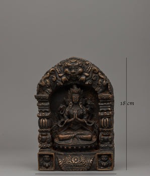 Chenrezig in Throne Statue | Tibetan Bodhisattva Sculpture