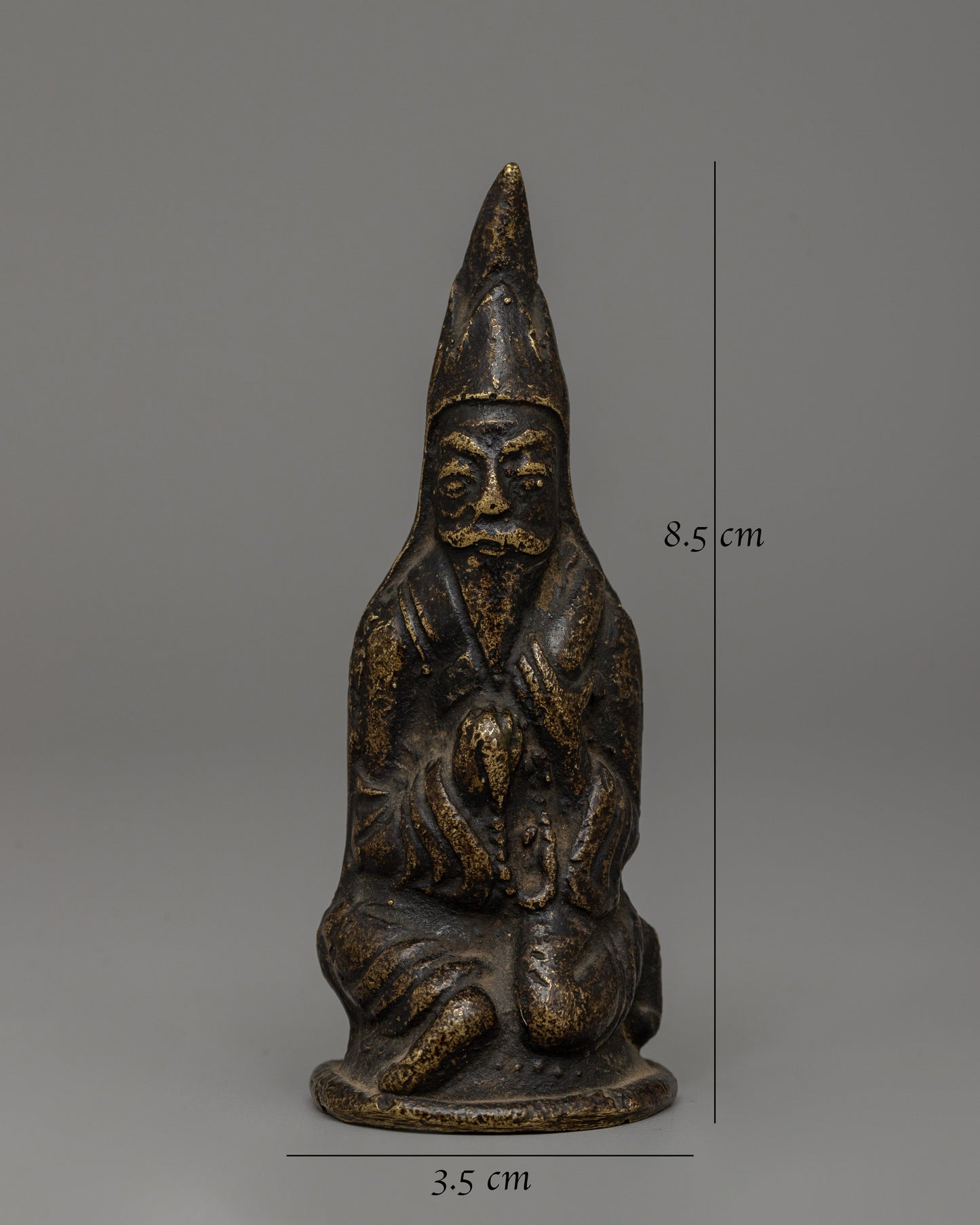 Antique-Finish Tibetan Lama Figurine | Sculpture for Meditation