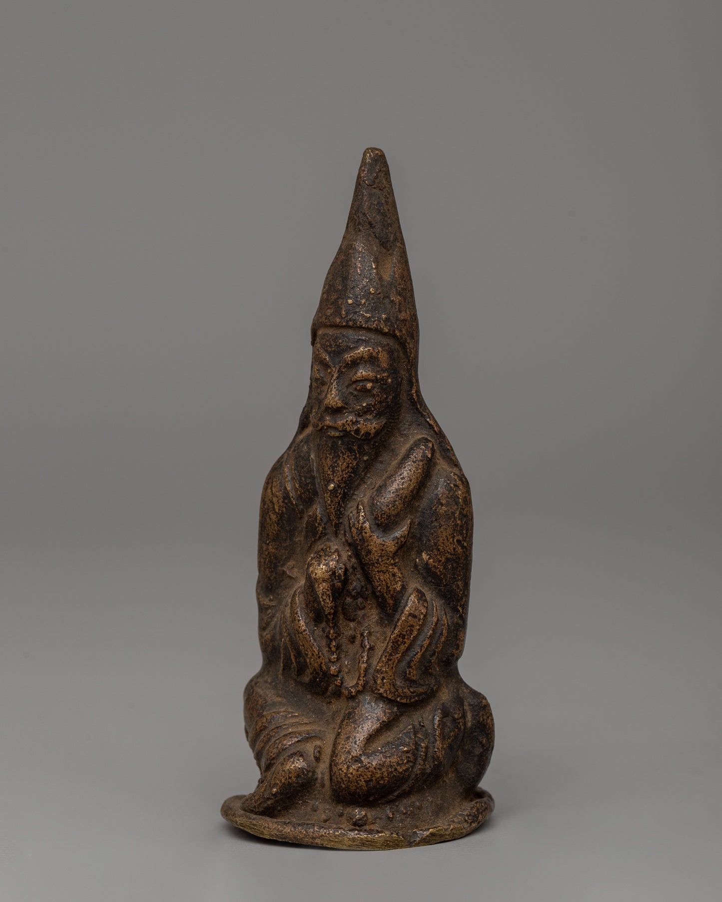 Tibetan Lama Statue | Bronze Buddhist Monk Sculpture