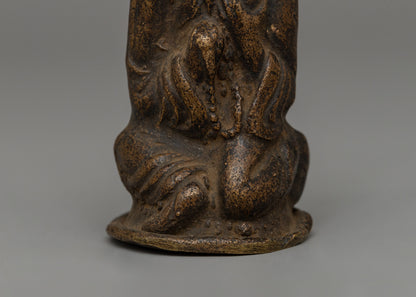 Tibetan Lama Statue | Bronze Buddhist Monk Sculpture