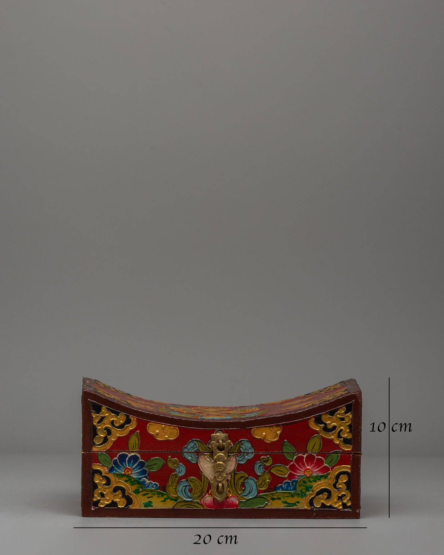 Handcrafted Wooden Tibetan Box | Storage Piece with Artistic Detailing