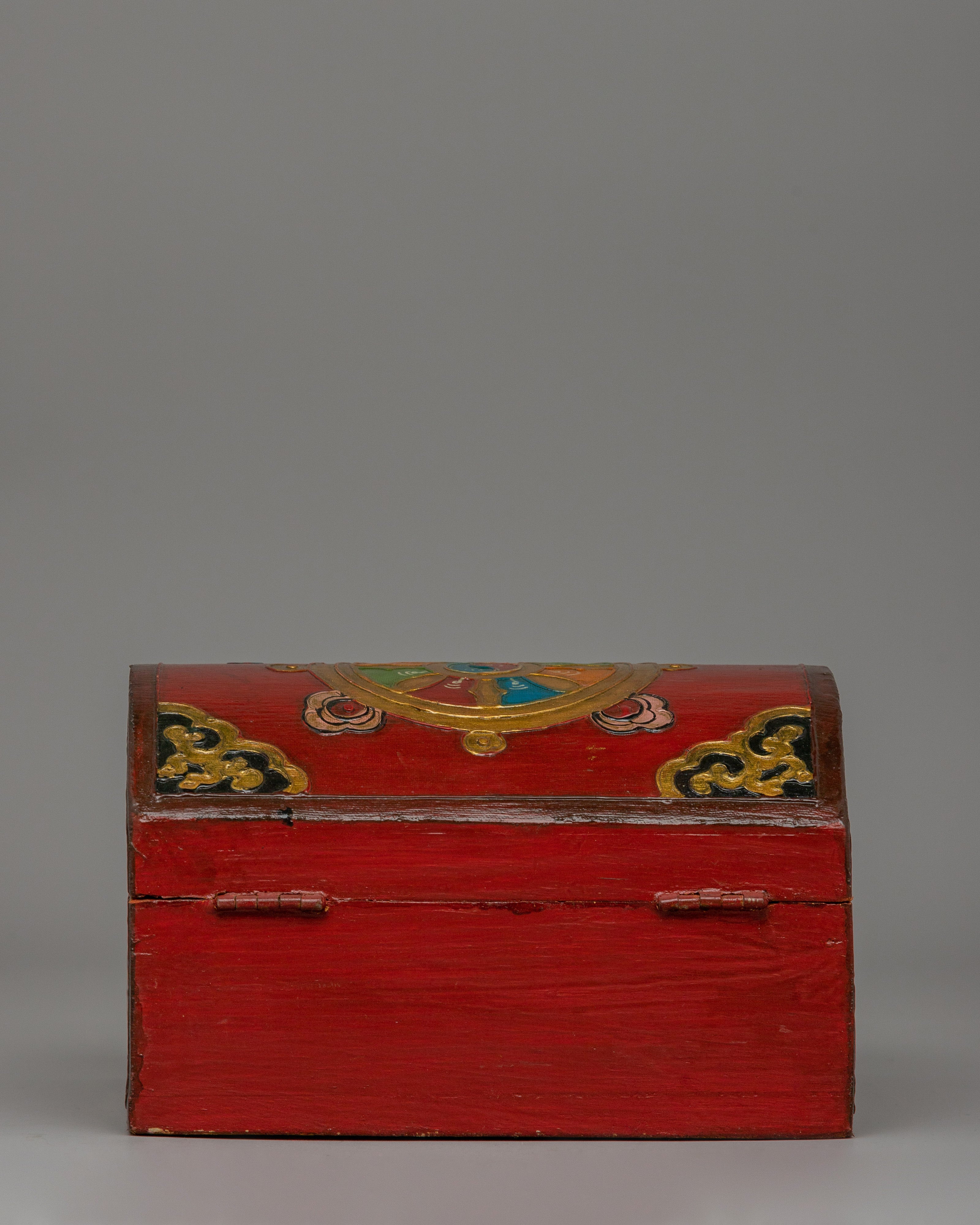 Traditional Tibetan Decorative Treasure Box | Handcrafted Wooden Chest