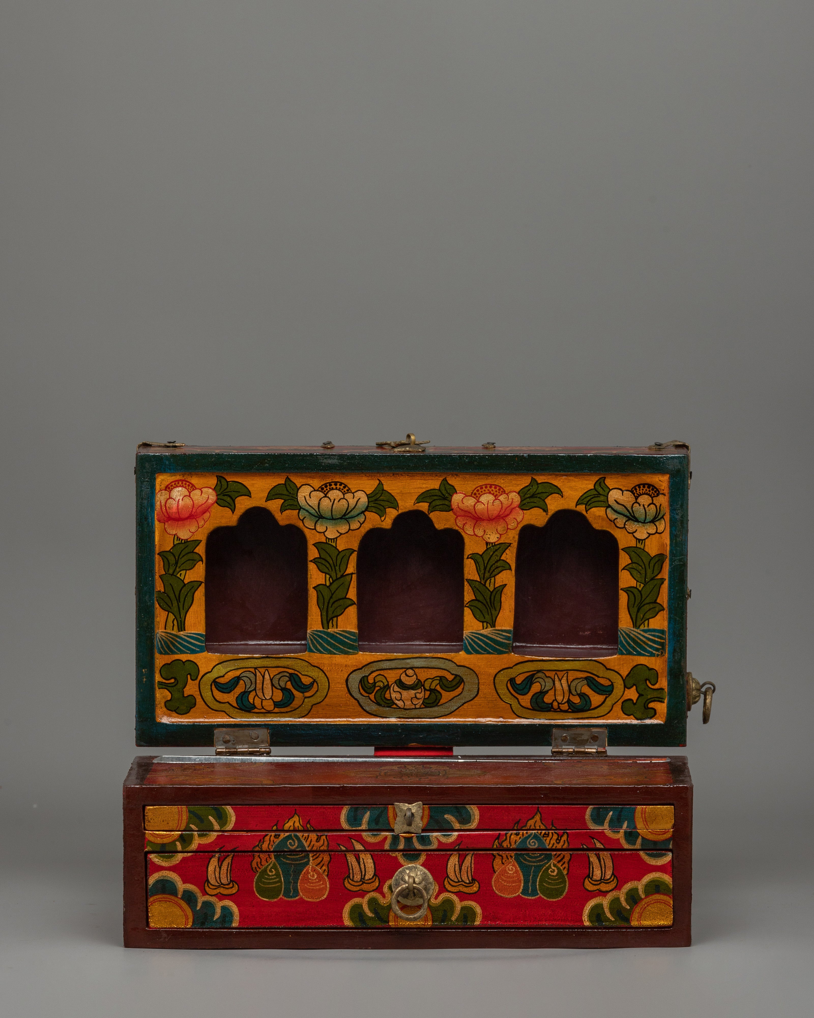 Handcrafted Red Box Altar | Decorative Spiritual Storage