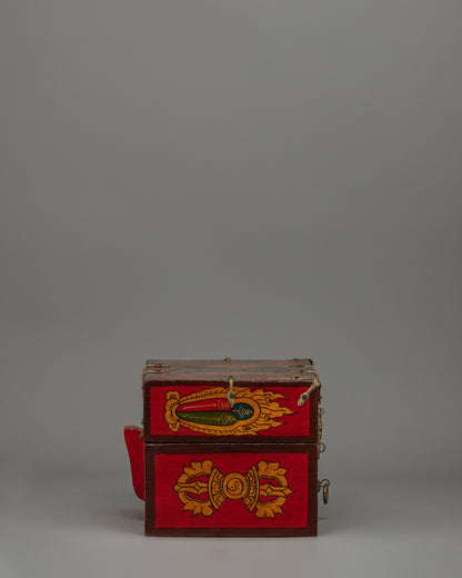 Hmalayan Red Box Altar | Decorative Spiritual Storage