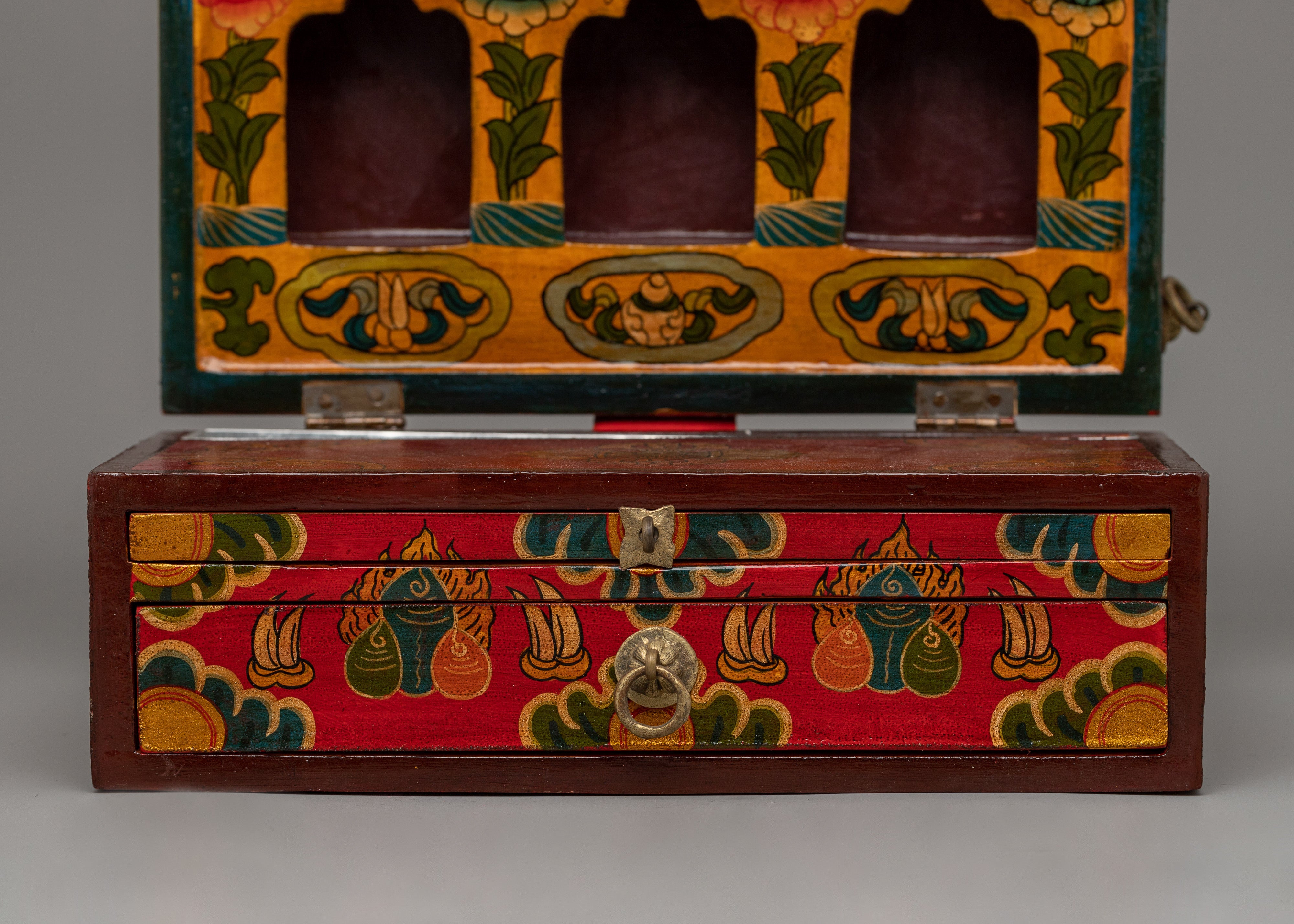 Handcrafted Red Box Altar | Decorative Spiritual Storage