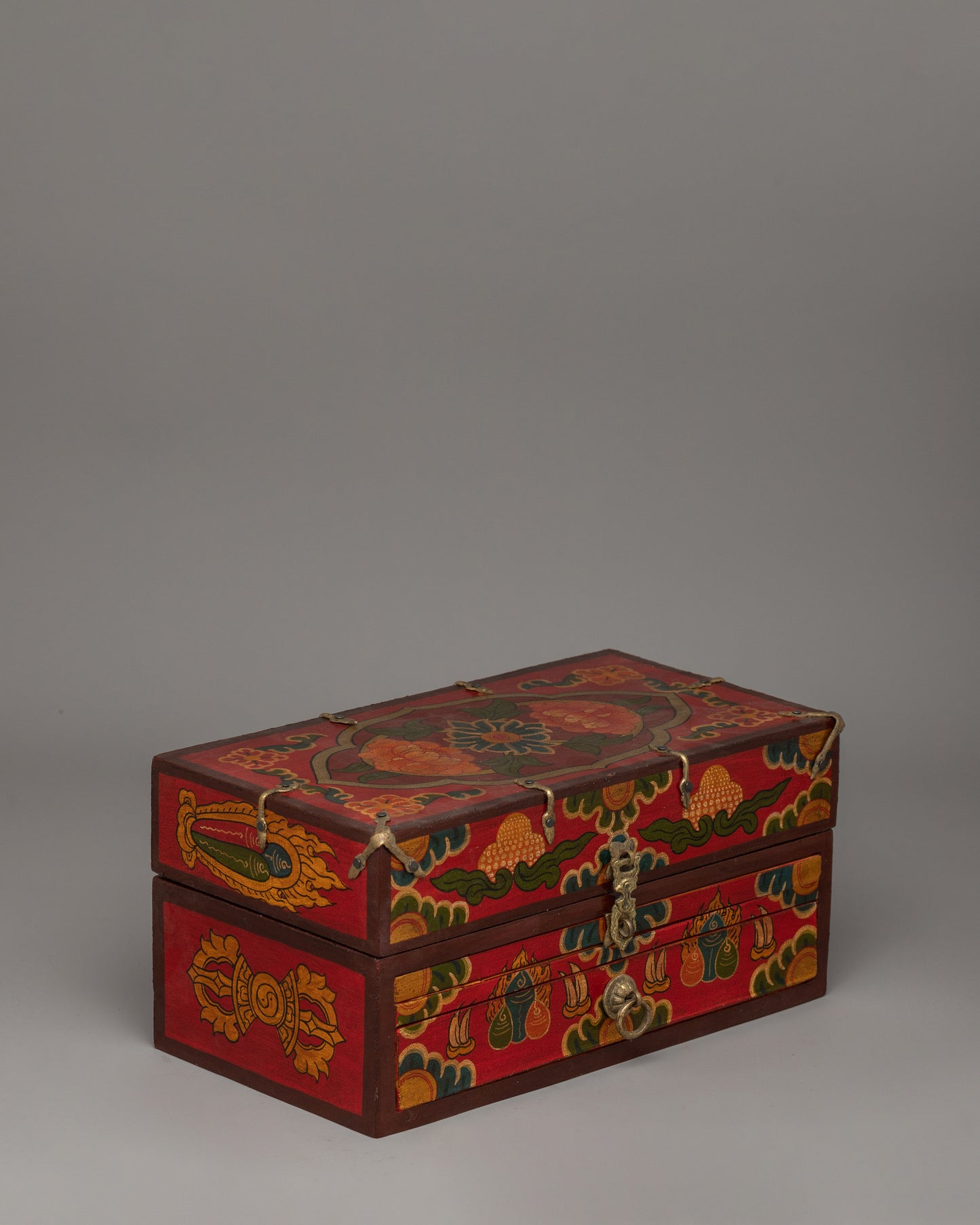 Hmalayan Red Box Altar | Decorative Spiritual Storage