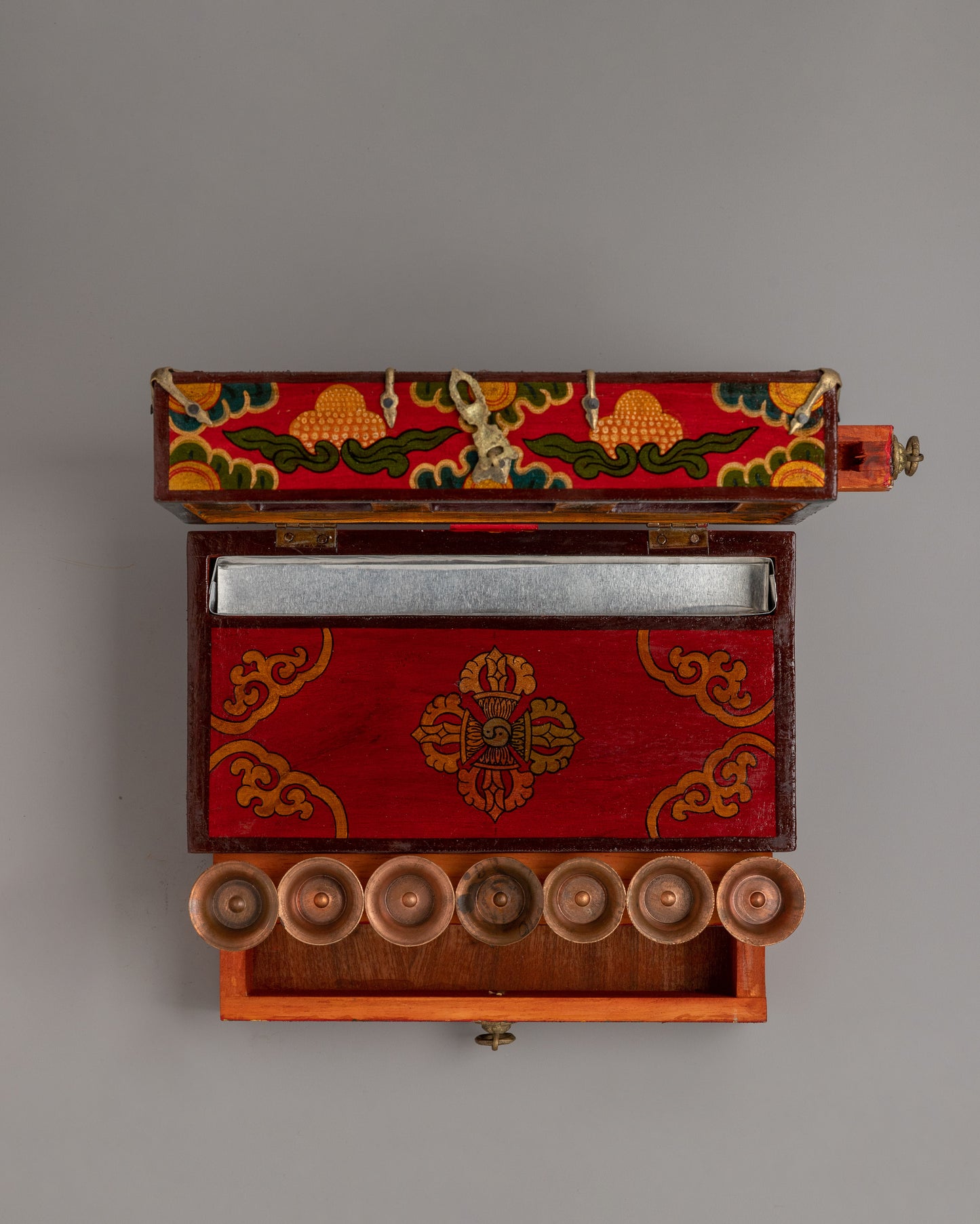 Hmalayan Red Box Altar | Decorative Spiritual Storage