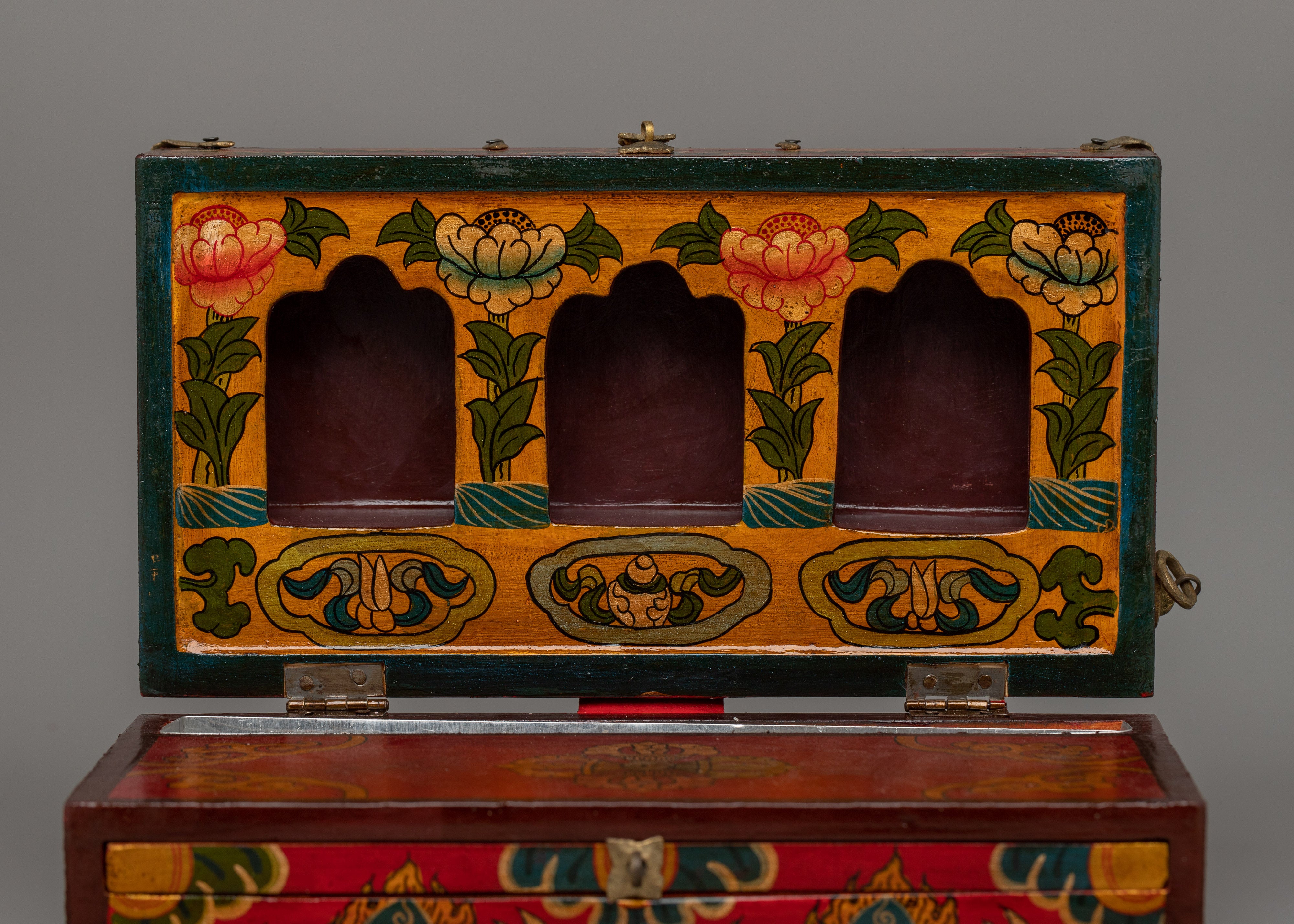 Handcrafted Red Box Altar | Decorative Spiritual Storage