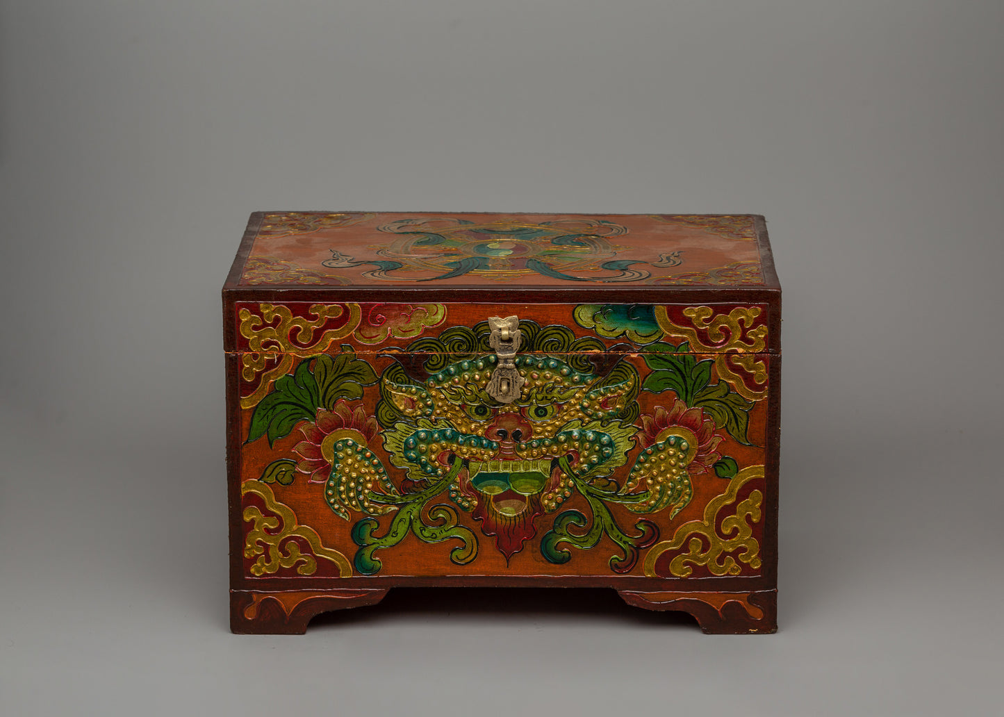 Wooden Tibetan Box | A Sacred Storage Piece