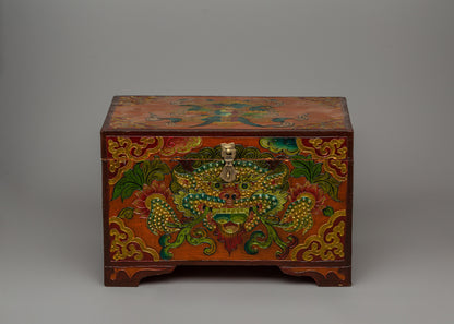 Wooden Tibetan Box | A Sacred Storage Piece