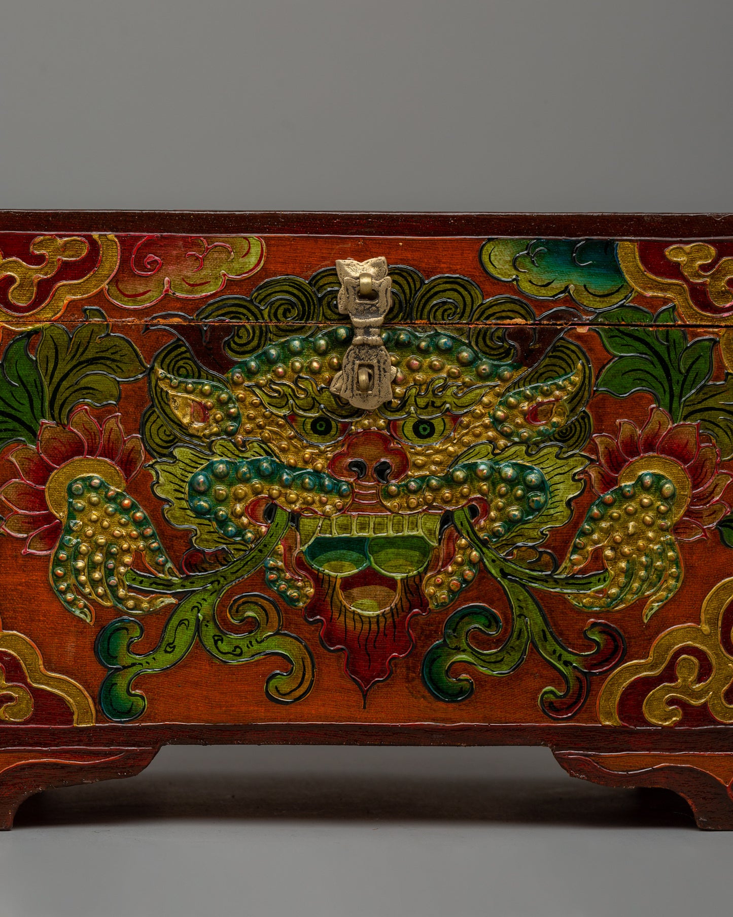 Wooden Tibetan Box | A Sacred Storage Piece