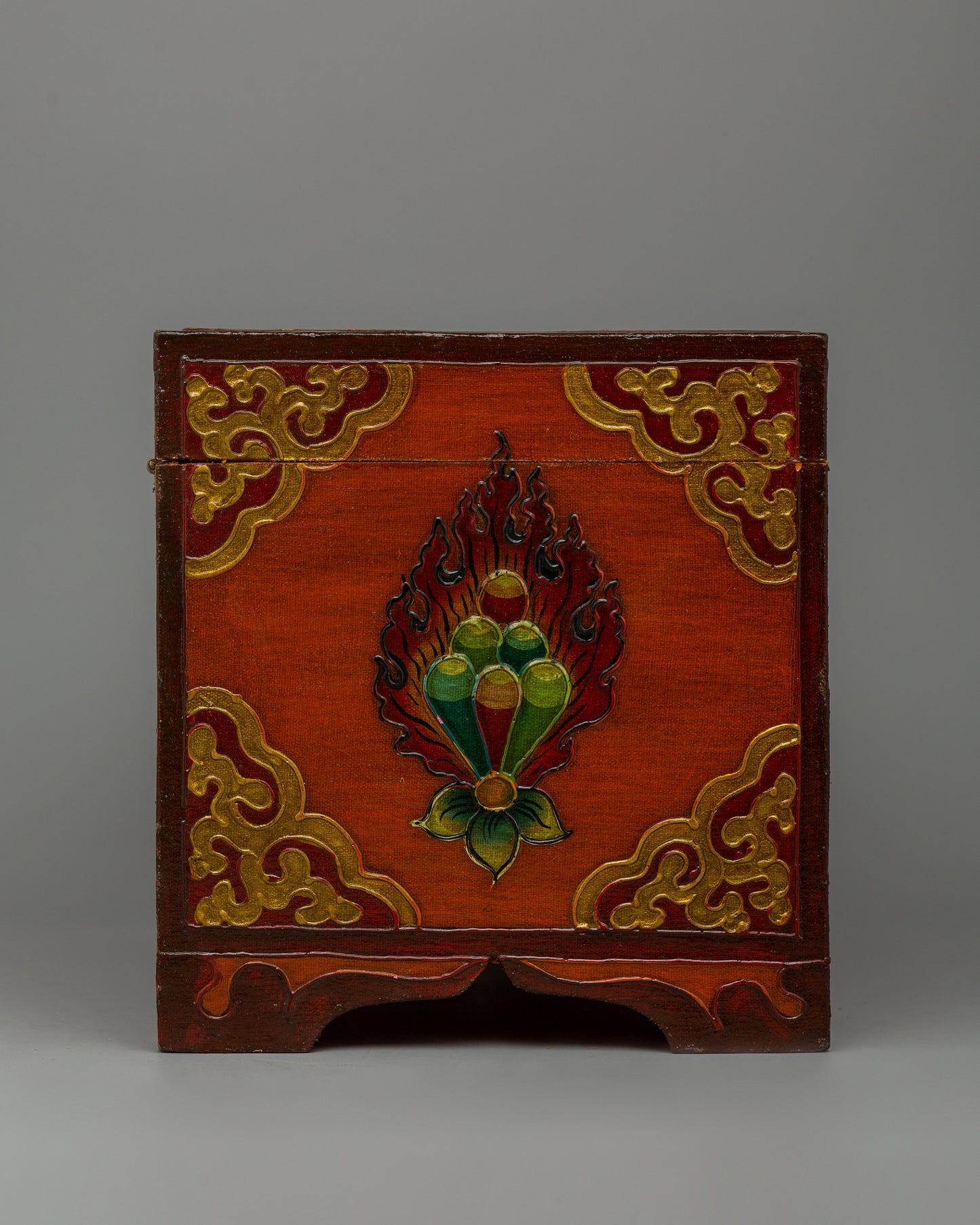 Wooden Tibetan Box | A Sacred Storage Piece