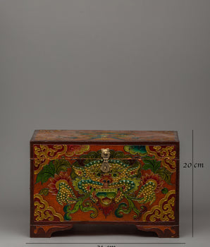Wooden Tibetan Box | A Sacred Storage Piece