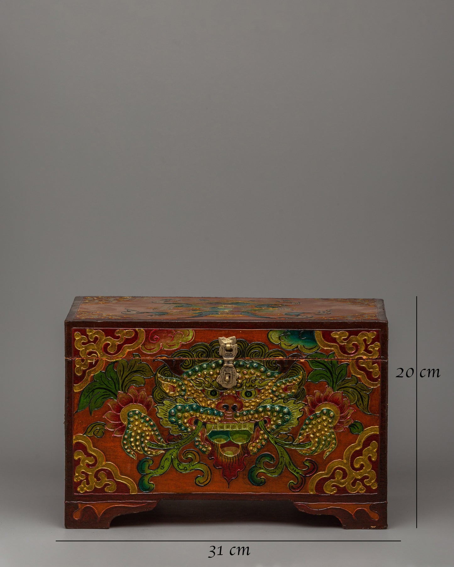 Wooden Tibetan Box | A Sacred Storage Piece