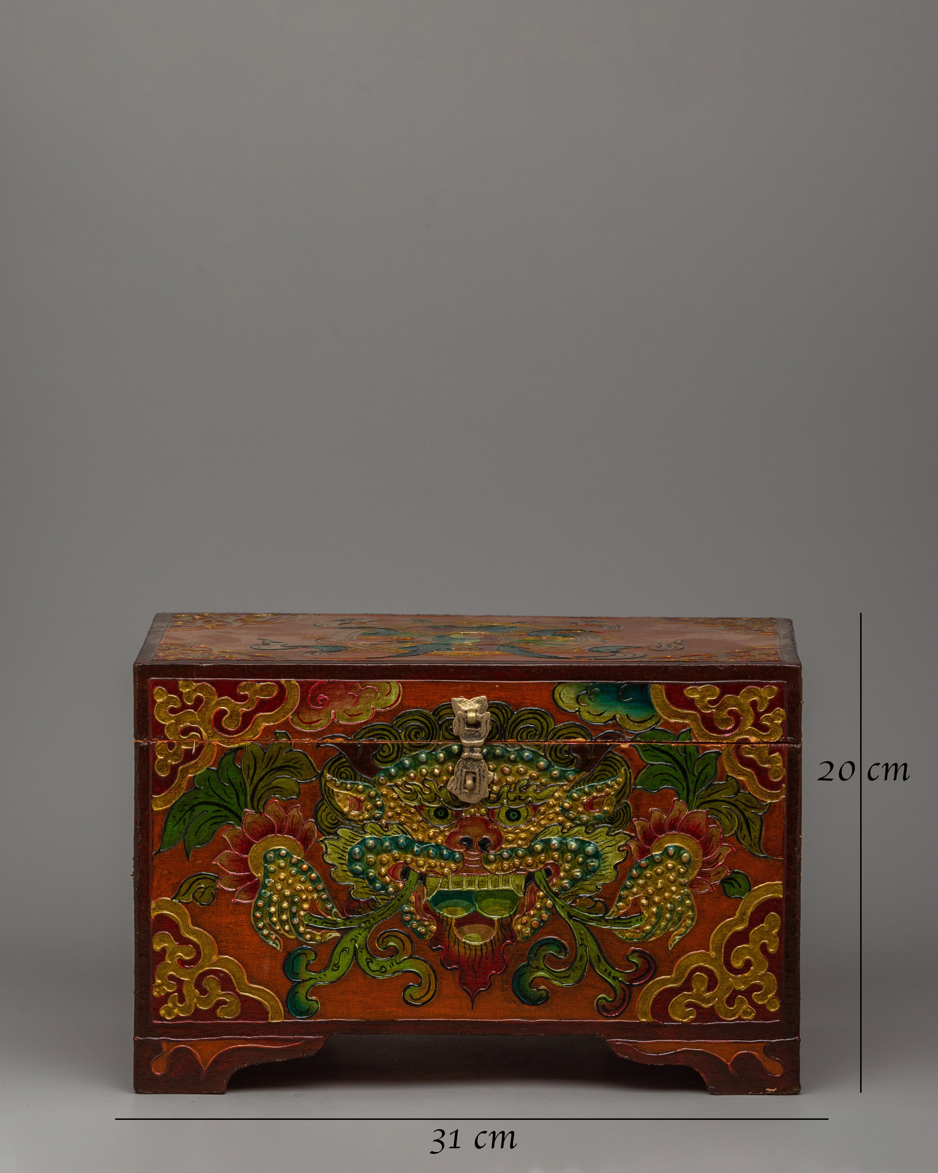 Wooden Tibetan Box | A Sacred Storage Piece