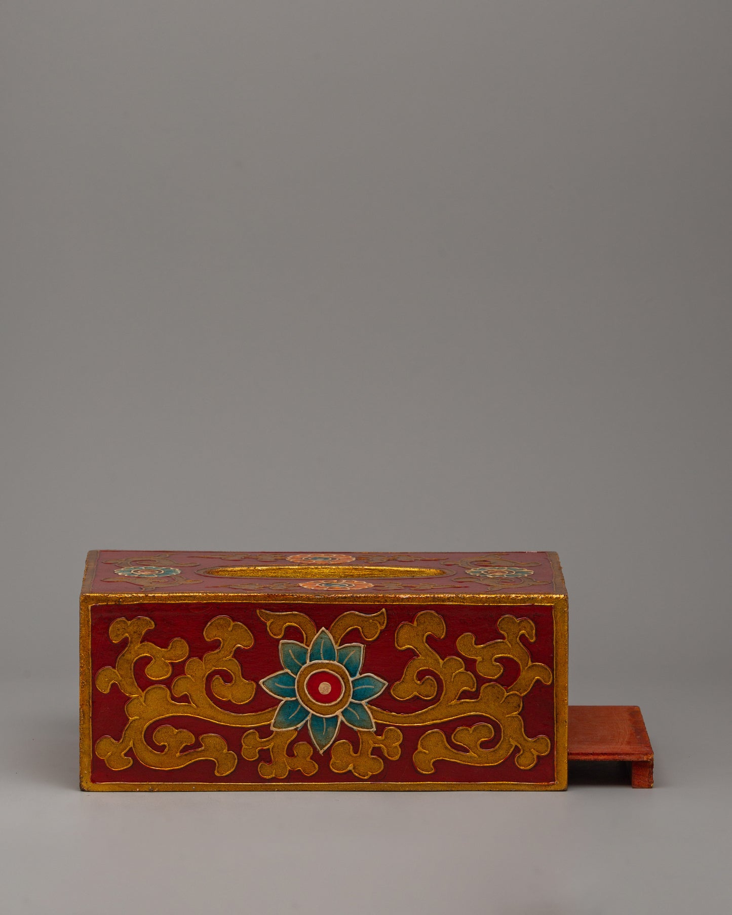 Hand-Carved Wooden Tissue Holder | Traditional Decor