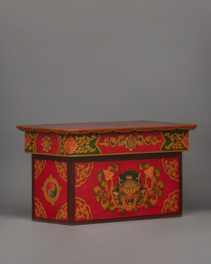 Wooden Folding Table for Shrine | Tibetan Decor