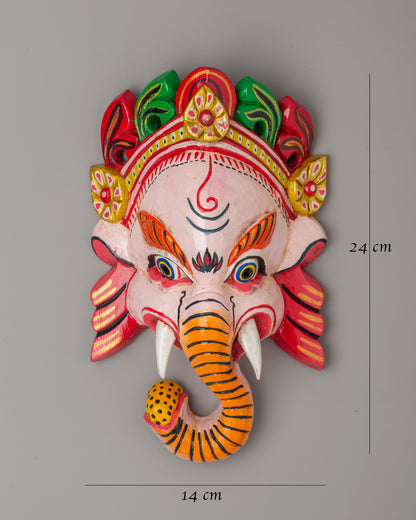 Wooden Ganesh Mask | Lord Ganesha Hindu Deity of Wisdom