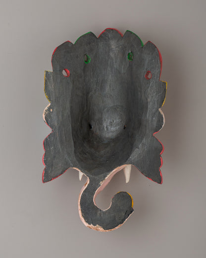 Wooden Ganesh Mask | Lord Ganesha Hindu Deity of Wisdom