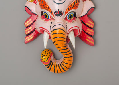 Wooden Ganesh Mask | Lord Ganesha Hindu Deity of Wisdom