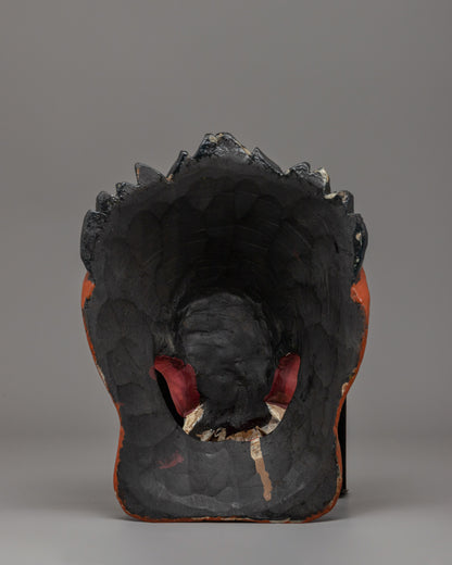 Traditional Snow Lion Mask | Hand-Painted Wooden Mask for Collectors