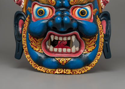 Wrathful Bhairav Mask | Handcrafted Wooden Spiritual Artifact