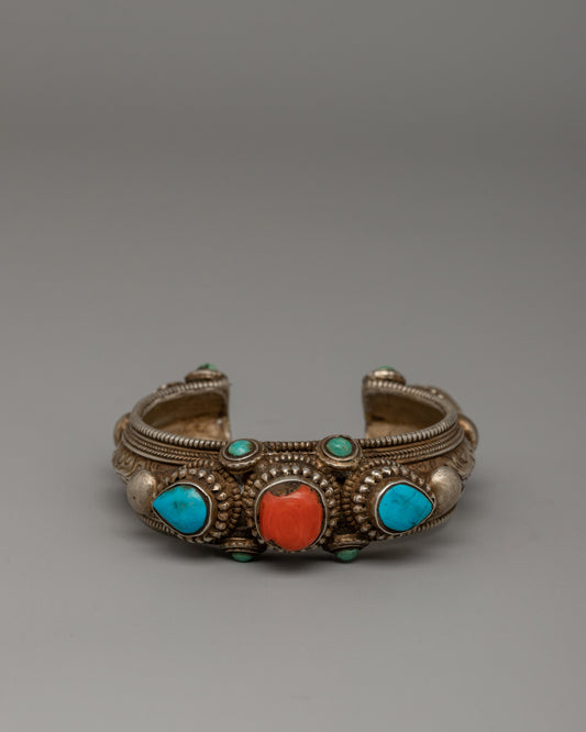 Handcrafted Turquoise Bracelet | Traditional Buddhist Jewelry