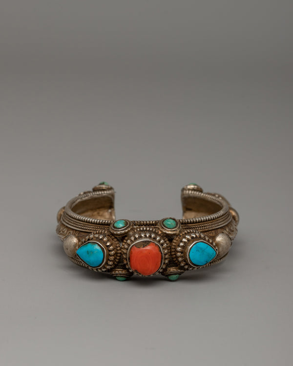 Handcrafted Turquoise Bracelet | Traditional Buddhist Jewelry