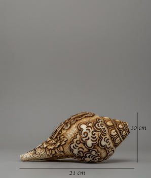 Sacred Hand-Carved  Conch Shell | Shankha for Rituals & Meditation